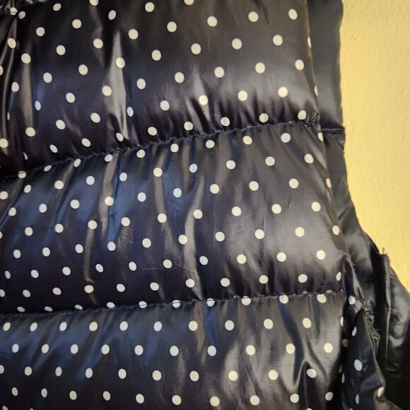 Vince Camuto Navy Polka Dot Full Zip Down Puffer Vest Size M - Picture 4 of 7